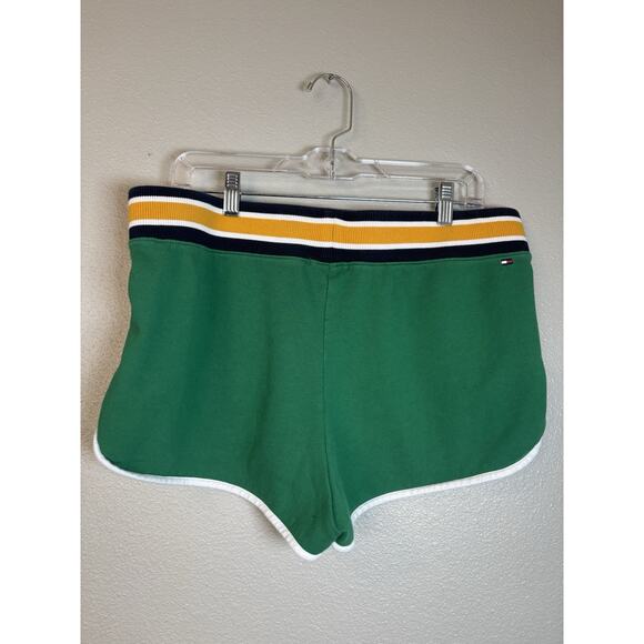Tommy Hilfiger Sweat Shorts Womens Large Green‎ Elastic Waist Casual Logo - Picture 6 of 10